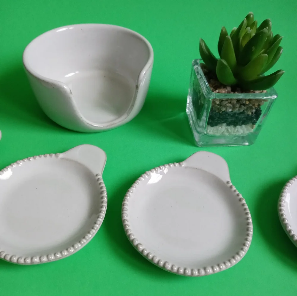 Hearth and hands with magnolia, tasting mini plates, ceramic